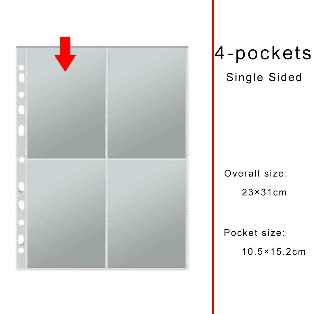 Binder Refill Clear Photo Album Pages A4 11-Hole Card Pages Multi-Pockets Inner Page