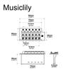 Musiclily Pro Vintage 6 Point Tremolo Unit Bridge 36mm for Short Block Squier Strat Electric Chrome 10.5mm Guitar,