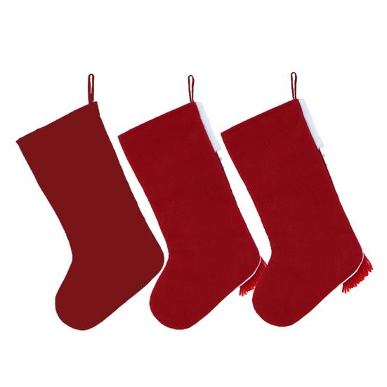 Christmas Stocking Snowman Santa Design Soft Xmas Stockings with Plush Cuff Fireplace Hanging Socks Candy Bag for Tree Fireplace