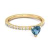 London Blue Topaz Pave Band Ring - 925 Sterling Silver Gold Vermeil