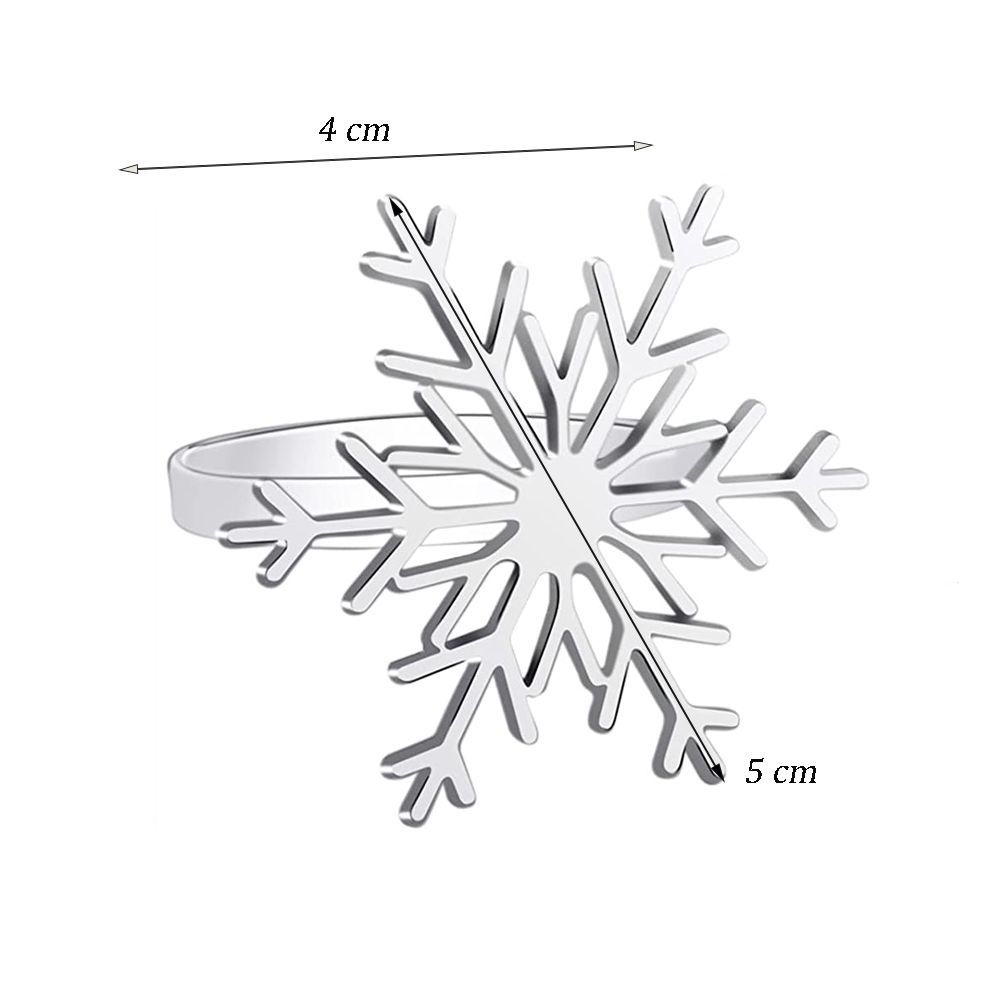 В форме снежинки для Рождества, вечеринки, свадьбы, кольцо для салфетки, декор стола, пряжка для салфетки, рождественские принадлежности