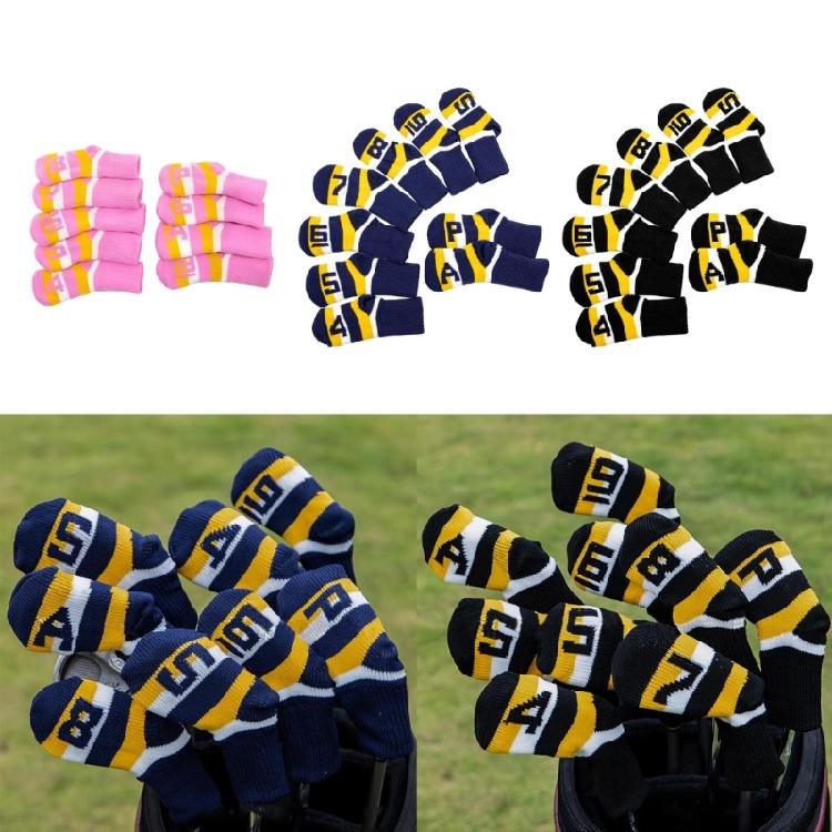 9Pcs Golf Iron Head Cover Washable Knitted Golf Club Headcover Golf Putter Cover