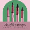 Lamy ballpoint ergonomic Medium Lightweight aluminum Includes refill M16 Al-Star (Autumn Pink) pen. Transparent, grip. nib. body. high-capacity