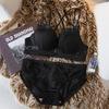 Front buckle small chest gathering women's underwear set new anti-sagging breast sexy leopard print back bra