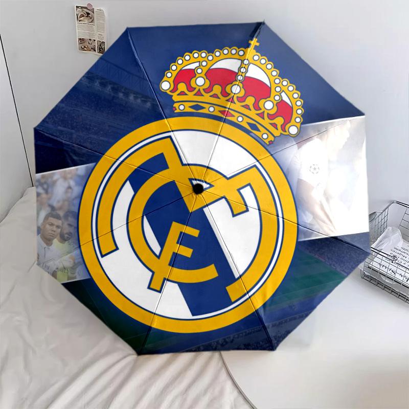 Узор Real Madrid CF, автоматический складной зонт, портативная и складная конструкция, 8 спиц, рождественский или день рождения подарок.