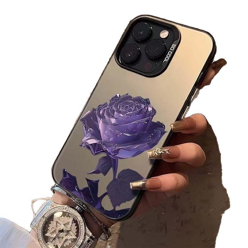 Фиолетовая ледяная роза подходит для чехла на мобильный телефон Apple 17Promax, персонализированный чехол vitality iPhone16/15/14 Европа и Америка 13