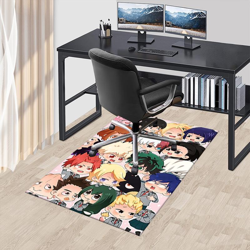 1pc Anime Character Chair Mat - Cute Cartoon Design for Office, Home Decor, Living Room, Bedroom, Game Room - Non-Slip Carpet with Kawaii Characters -