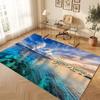 Octopus Sea Life Theme Crystal Velvet Floor Rug Personalized Custom Name Text Warm Carpet Home Decoration