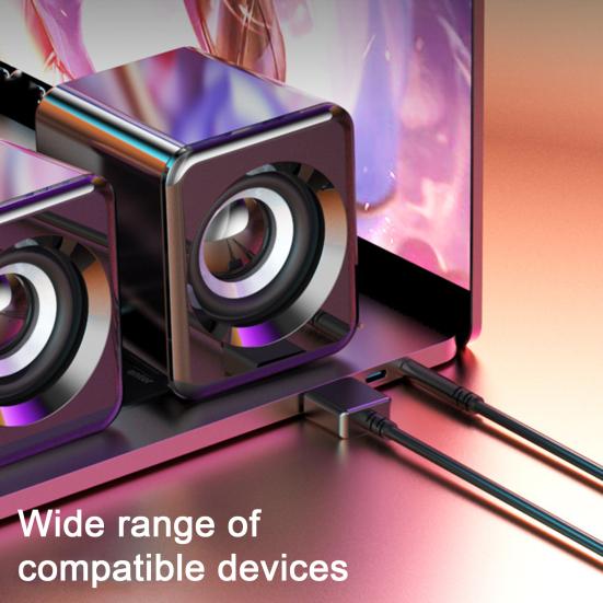 1 пара компьютерных динамиков, сабвуфер, USB, Bluetooth-совместимый, проводной, портативный мини-динамик, стереозвук без задержки, громкоговоритель, ПК, ноутбук, ноутбук