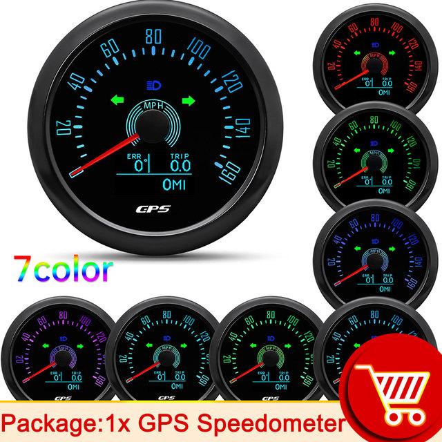 85mm GPS Speedometer With Antenna For Motorcycle Yacht Boat Car Waterproof Odometer Trip ODO COG 9-32V 7 Colors