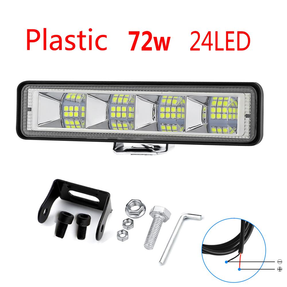 12-60V 72W Car Work Light LED Bar 4x4 24LED Worklight Bar Offroad SUV ATV Tractor Boat Truck Excavator Led Spot Flood Combo Beam
