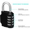 Combination Padlock - YYV - 4 Digits - Black - Weatherproof - Ideal for Lockers