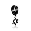 2pcs Unisex Stainless Steel Punk Man Black Drop Earrings Geometry Triangle Star Cross Fish Love Feather Party Multiple Gothic