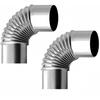 2PCS 2.36 Inch 90 Degree Stainless Steel Chimney Elbow for Outdoor Wood Stove, Camping Stove Accessories
