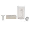 1:25 Dollhouse Miniature Bathroom Set Shower Room Toilet Bathtub Sink Model Toy