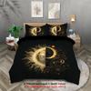 3pcs Sun and Moon Face Pattern Bedding Set, for Teenagers and Adults Bedroom, 1*duvet Cover+2*pillowcase, Soft Home Decoration