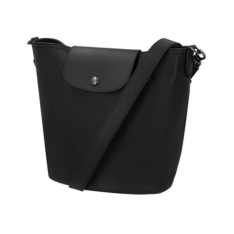 Longchamp Le Pliage Xtra Silver Buckle Flap Closure Leather Shoulder Bag Women Shoulder Bag Black 10341987001