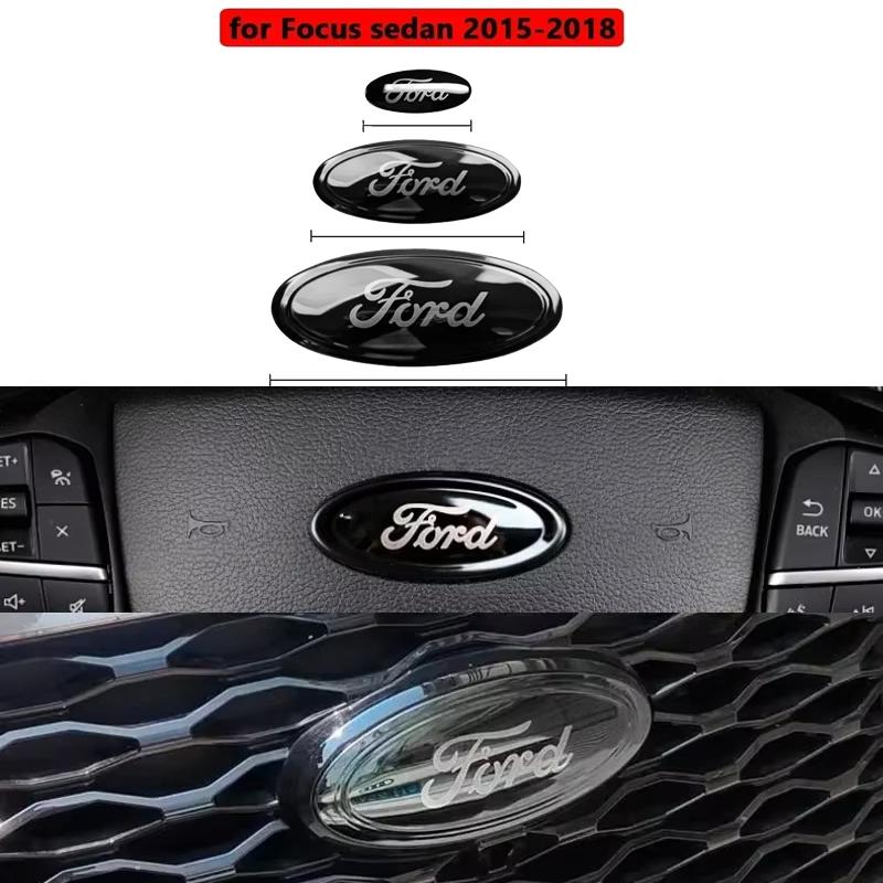 TQ012Car Front Grille Badge Rear Sticker for Ford Edge Escape STLine Explorer Territory Mondeo TAURUS Escort Steering Wheel Emblem