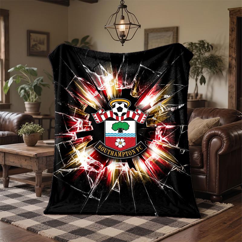 Southampton Football Print Flannel Blanket Soft Warm Sofa Bed Throw Blanket For Home Office Bedroom