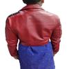 NOORA Women's Red & Black Cropped Slim Fit Beautiful Look Biker Leather Jacket | Clubbing & Party Wear Jacket
