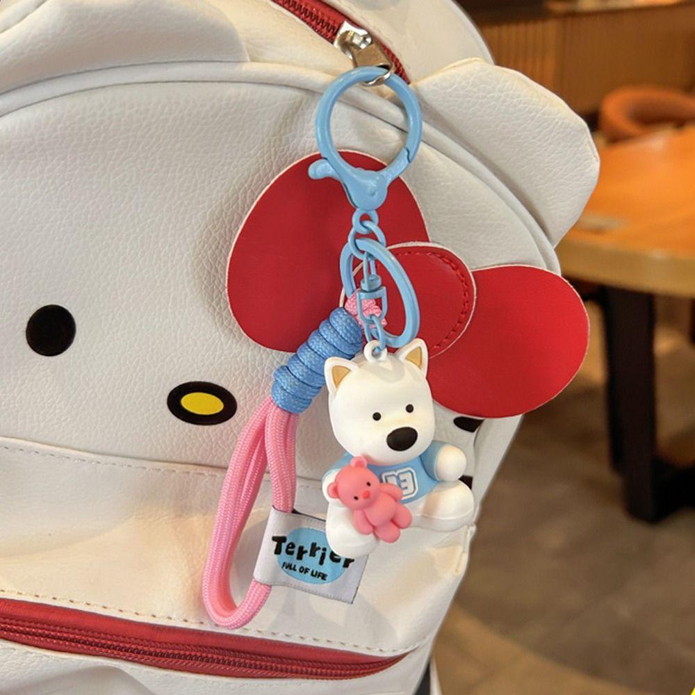 Anti-loss Puppy Doll Key Ring Cartoon Cute Bag Pendant West Highland Terrier Keychain Couple
