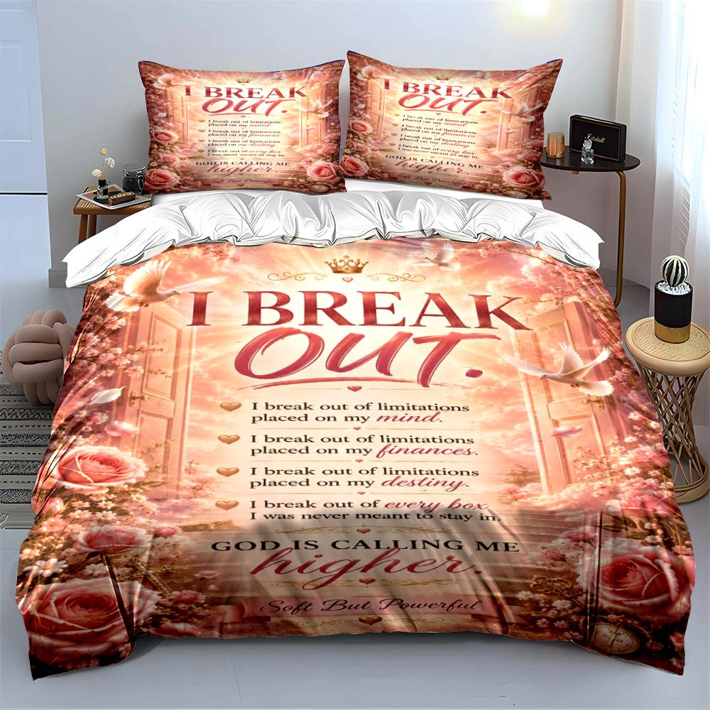"I Break Out Inspiring Bedding Set" Bedding set (1 duvet cover, 2 pillowcases, duvet not included)