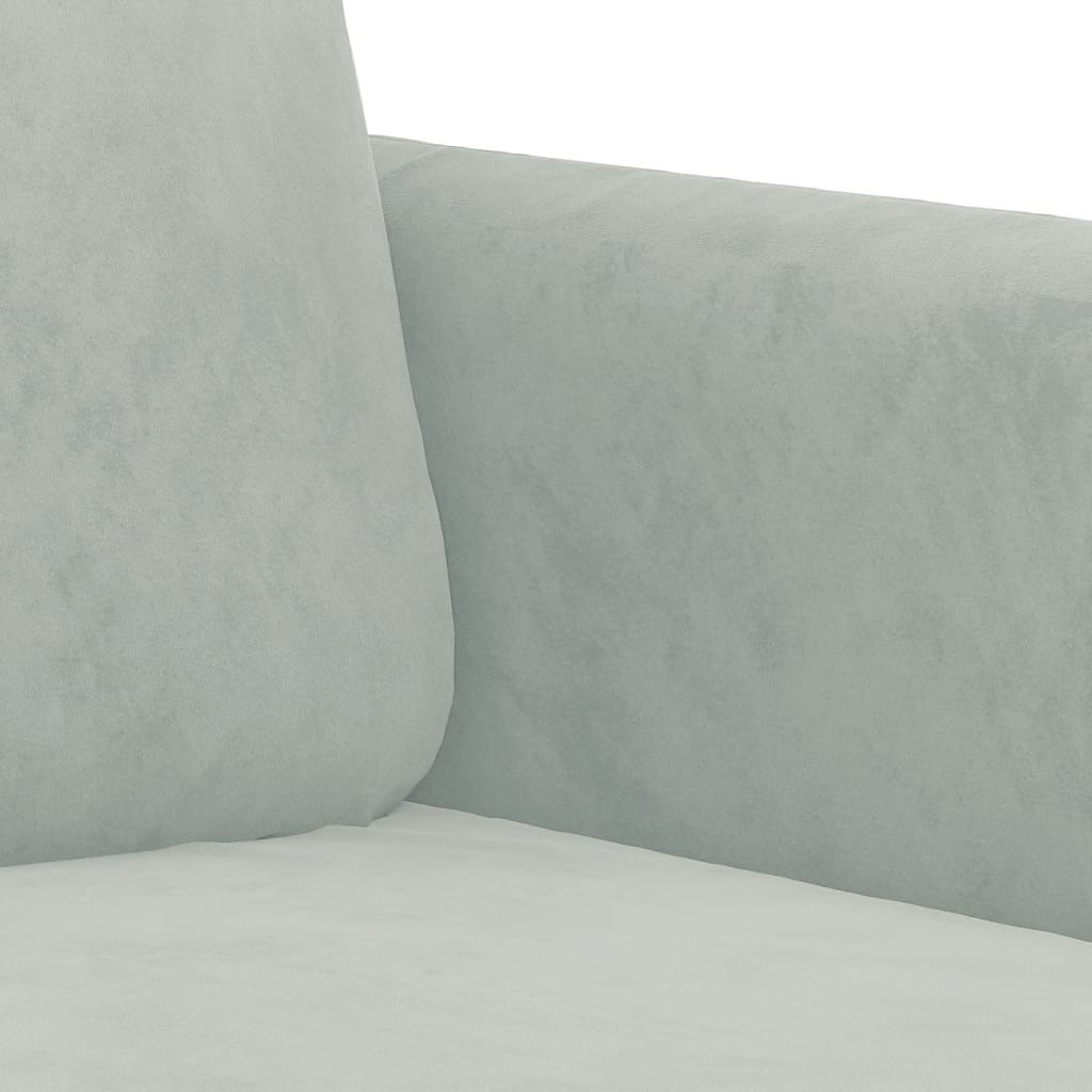 Vidaxl Sofa 3-Osobowa, Jasnoszara, 180 Cm, Tapicerowana Aksamitem