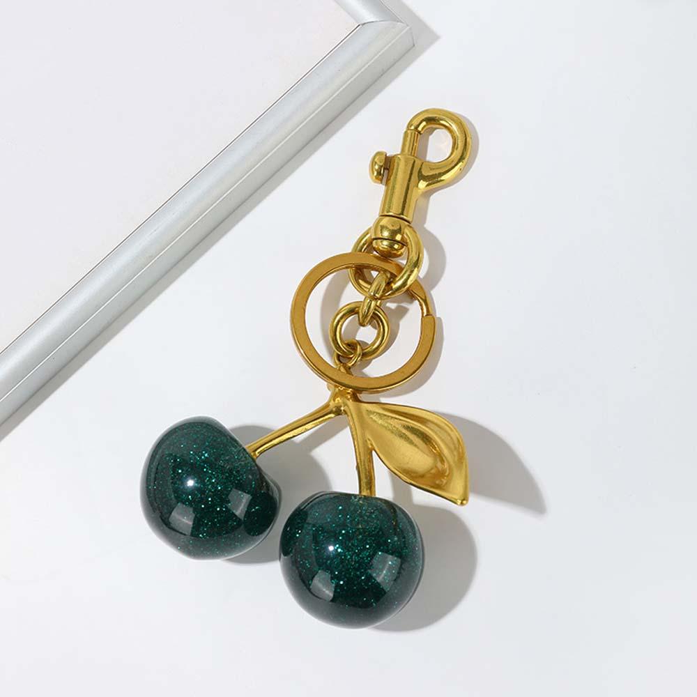 3D Crafts Cherry Keychain Ornaments Cherry Charms Fashion Car Keyring  Lady/Women