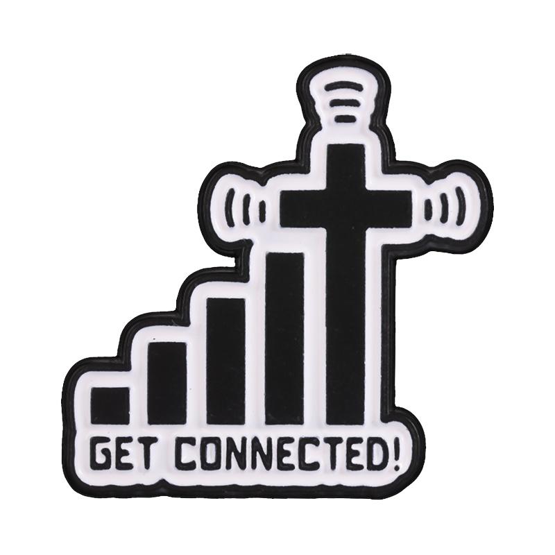 Xiaomi Get Connected Christian Signal Cross Badge Enamel Pin Jesus Boarding Pass Biblical Faith Inspired Brooches Clothes Badge Jewelry