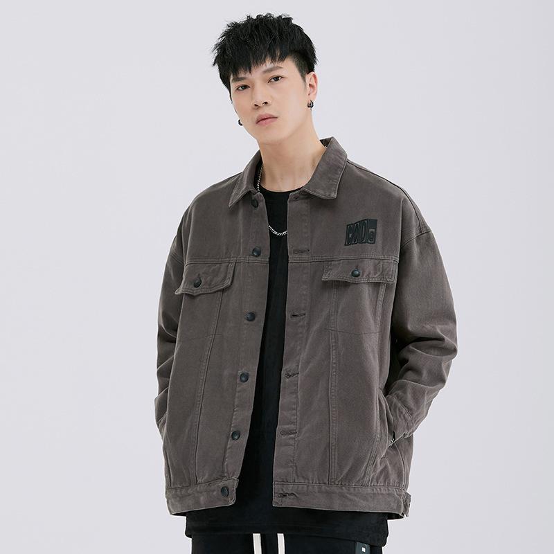 Куртка с длинным рукавом в стиле ретро, модная брендовая американская куртка с принтом в стиле ретро, универсальная свободная повседневная рубашка для мужчин