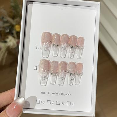 Wonderland Pure Desire Gradient Blasting Gold Pink Cat Eye Hand Painted Flowers Broken Diamond Chain Wearing Armor