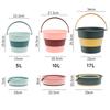 5/10/17L Collapsible Bucket Outdoor Fishing Camping Space Saving Portable Folding Car Wash Bucket Bathroom Kitchen Bucket