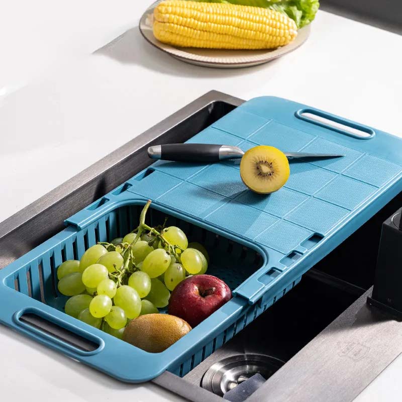 2 в 1 креативная кухонная телескопическая многофункциональная разделочная доска для разделки фруктов и овощей, раковина, сливная корзина для хранения, гибкие кухонные инструменты
