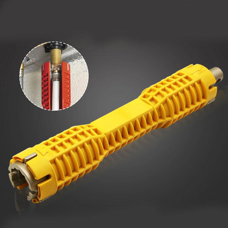 Multifunctional Sink Wrench Lightweight Anti Slip Handle Double Head Faucet and Sink Installer Wrench for Home Kitchen