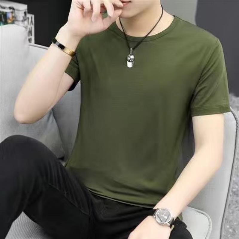 Мужские футболки повседневные с круглым вырезом и коротким рукавом, летние топы, базовые футболки-пуловеры