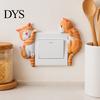 Cartoon Cat Switch Shield 3D Light Sticker, Decorative Resin Wall Plate Cover, Cute Animal Child Safe Cover Stickers, Peel And Stick decorations