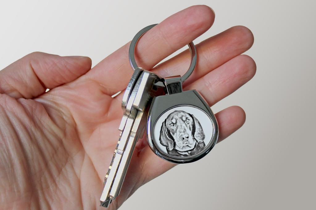 Black and Tan Coonhound I - Keychain with a Dog, Keychain with a Print, Personalized Pendant from the Art-Dog Brand