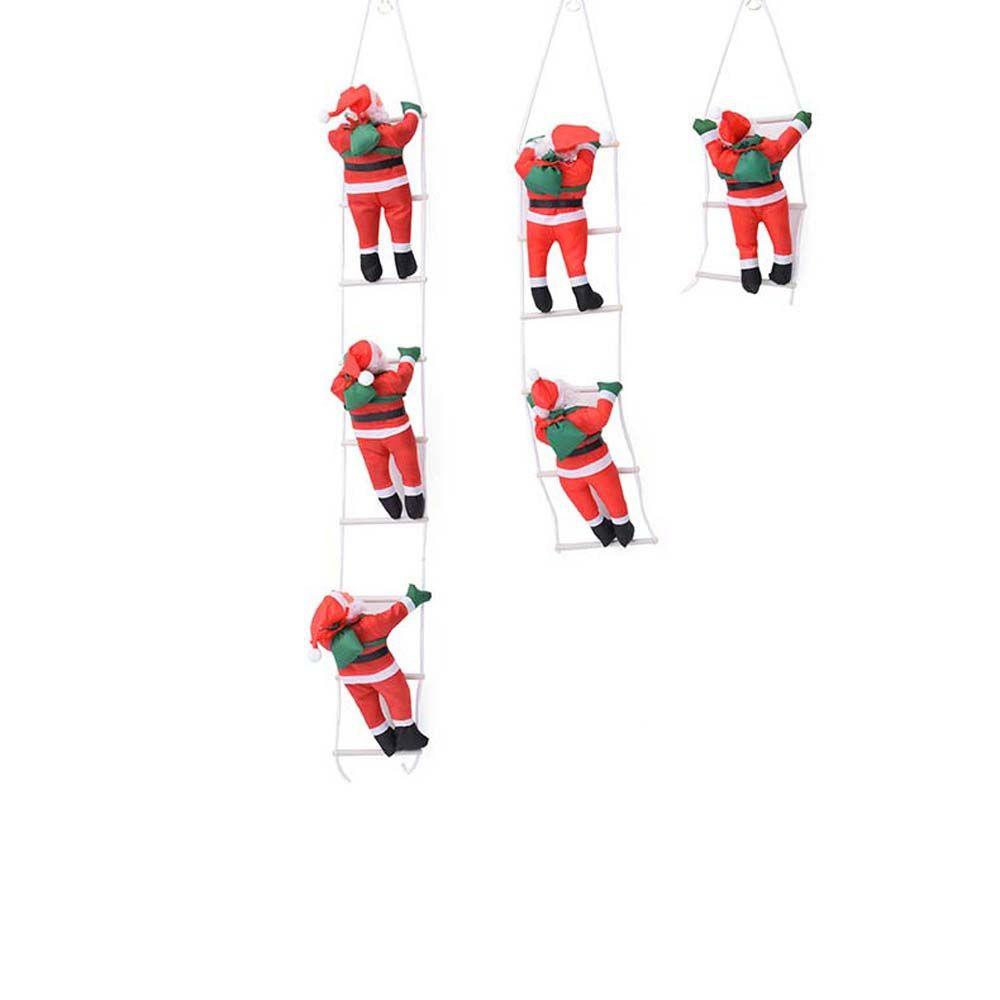 Creative Xmas Climb Ladder New Year Santa Claus Hanging Ornament Christmas Decoration Kid Gifts
