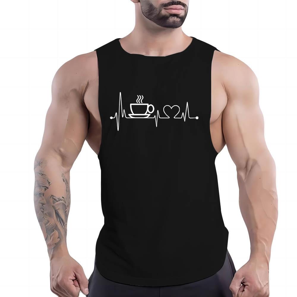Четыре сезона для взрослых и мужчин, повседневный жилет с круглым вырезом для фитнеса на открытом воздухе, креативная многоцветная рубашка без рукавов с 2d молодежным принтом ЭКГ