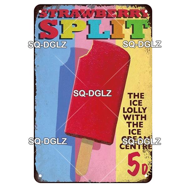 [SQ-DGLZ] Металлическая вывеска с молочным коктейлем, винтажная жестяная табличка, украшение для стены, домашний декор, вывеска для бара, домашний декор, плакат с мороженым