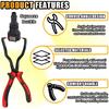 Fuel Line Plier, Quick Disconnect Release Removal Tool, Petrol Hose Pipe Clamp Clip With Handle, Universal Fuel Line Clip Removal Plier, Pipe Clip