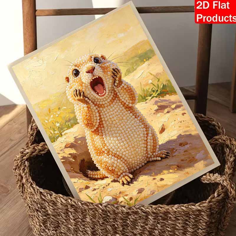 Pearl painting kit surprised prairie dog DIY handmade home decoration painting