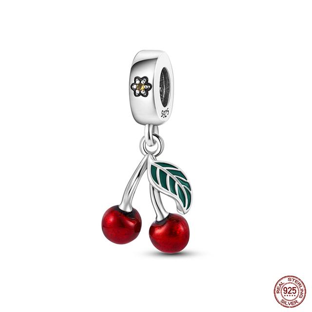 Новые стерлингового серебра 925 пробы красного цвета, подвески в форме сердца, бусины, ювелирные изделия на удачу, подарки