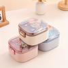 Custom Text Bear Double-layer Lunch Box, Leak-proof Split Bento Box, Portable for School Office Travel