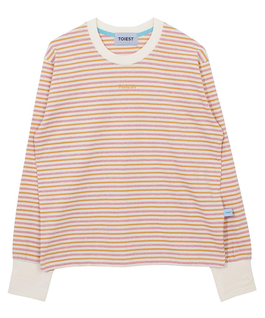 TOIEST Striped Long Sleeve T-Shirt Mustard