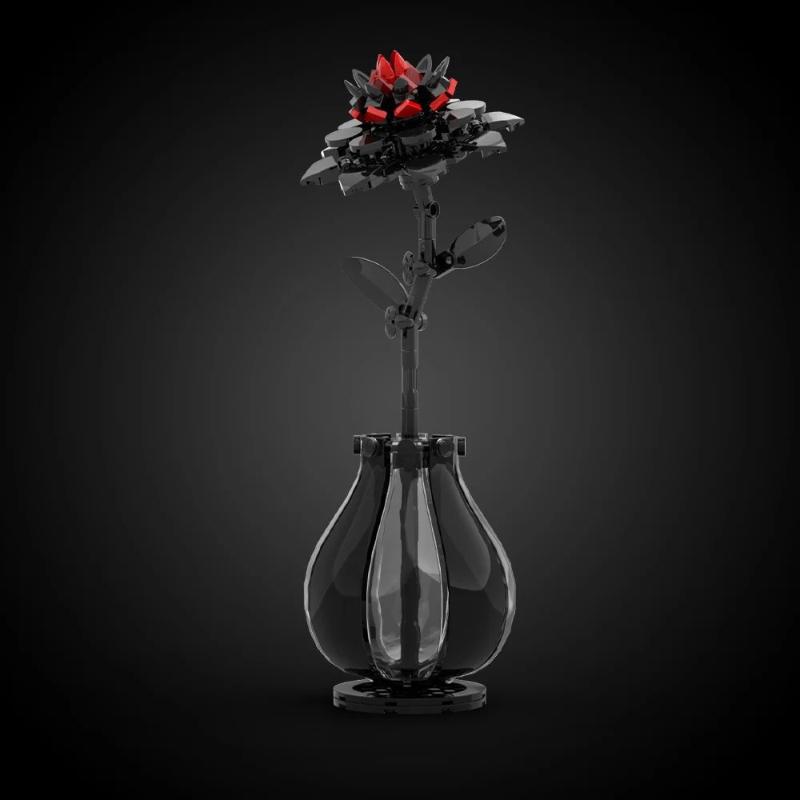 Building Blocks, Adult And Children'S Gifts, Red Dahlias, Creative Bouquet Models, Diy Home And Desktop Decoration, Compatible