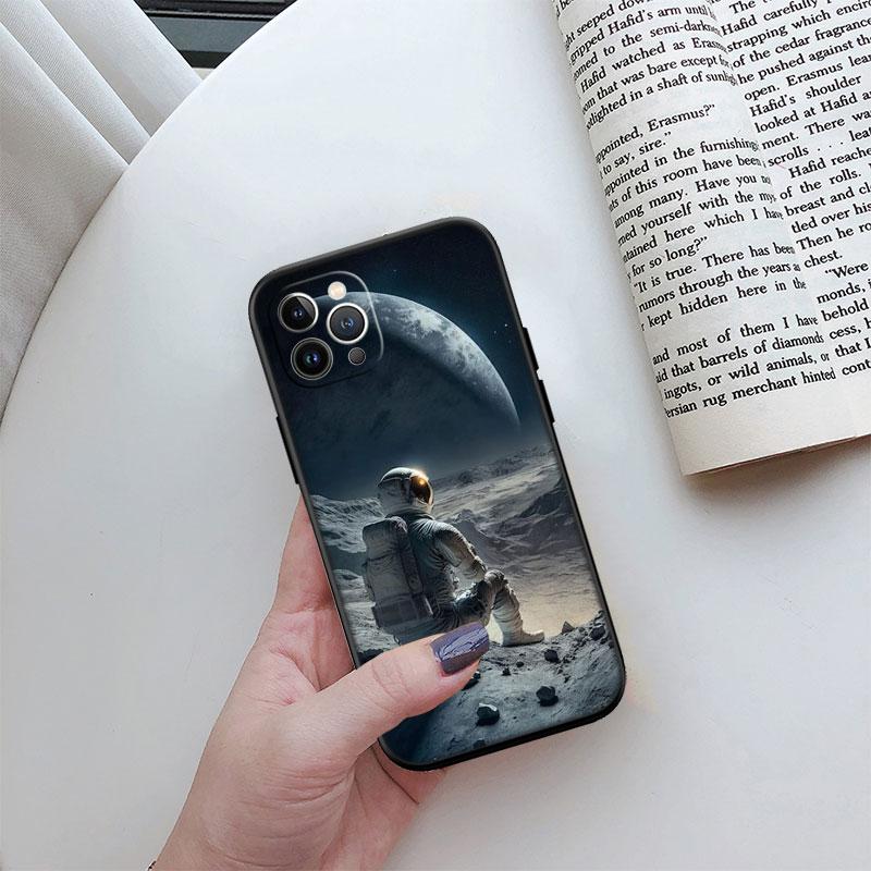 Чехол для телефона iPhone SE XS XR 17 16E 12 11 Pro Max Mini Air с изображением космонавта, инопланетянина, НЛО, новый, высококачественный