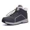 Женские и мужские зимние ботинки Plus Snow Boots Casual Suede со шнуровкой, теплые, среднего размера, хлопковые туфли, большие, нескользящие, водонепроницаемые