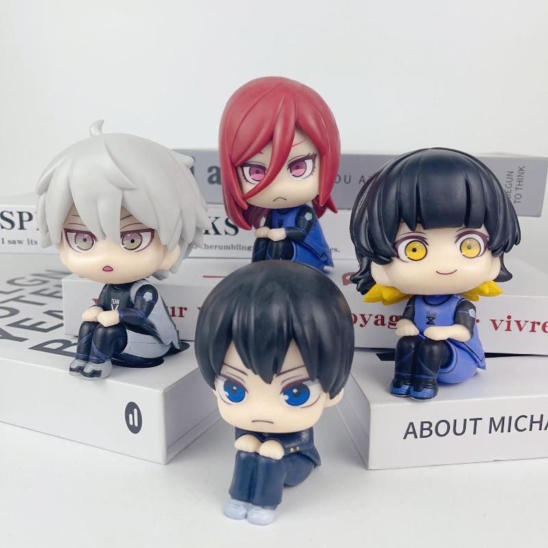 8 Фигурок из Аниме Blue Lock, Jujutsu Kaisen, Haikyu Набор Милые Q-Версии Сидячая Поза Коллекционная Модель Игрушка Подходит В Качестве Подарка для Фанатов Аниме