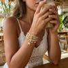 6Pcs/Set Boho Shell Starfish Stacked Bracelets for Women Imitation Pearl Beaded Elastic Bracelet Summer Ocean Jewelry Gift